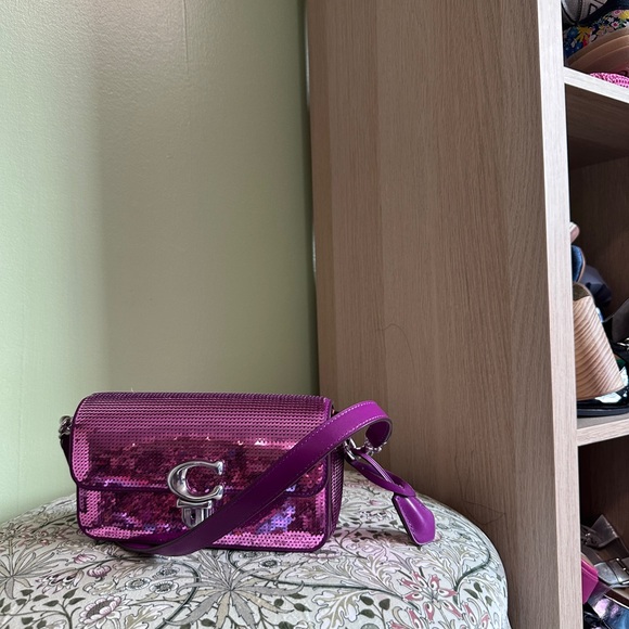 Coach Handbags - Pink Sequin Coach Crossbody Bag